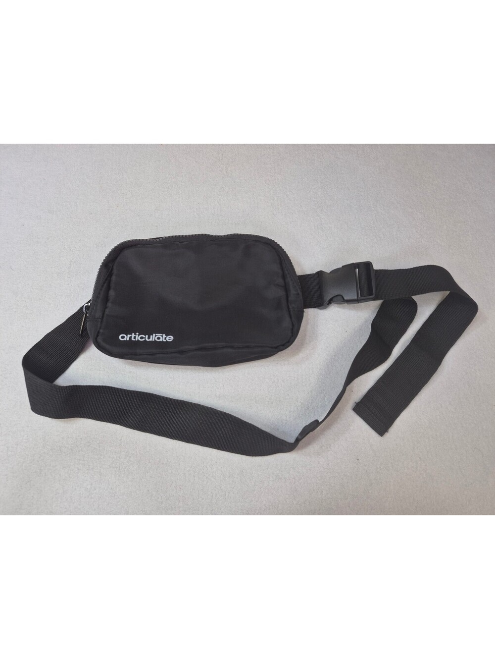 Articulate Black Nylon Waist Bag